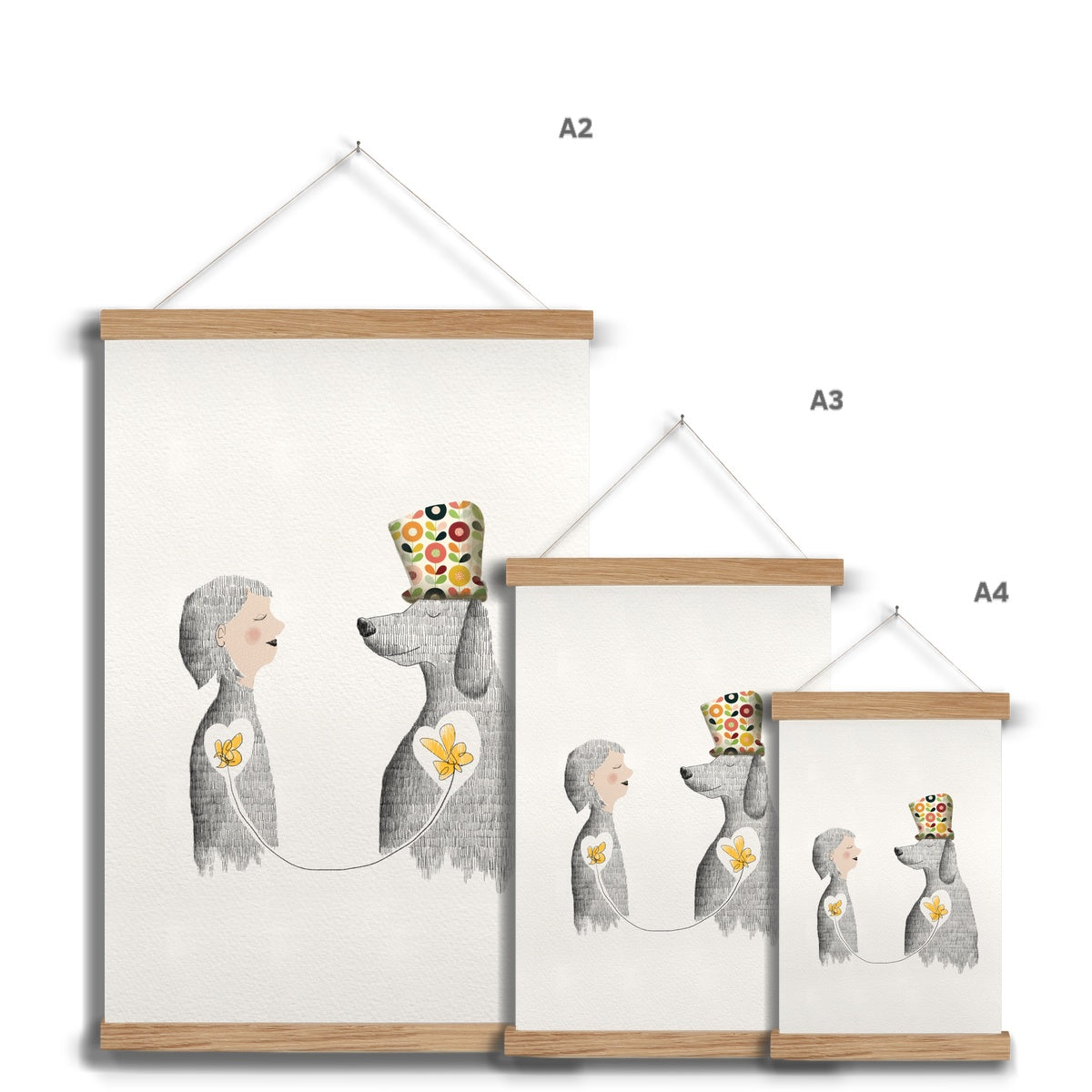 "My heart is beating for you" Art print with frame