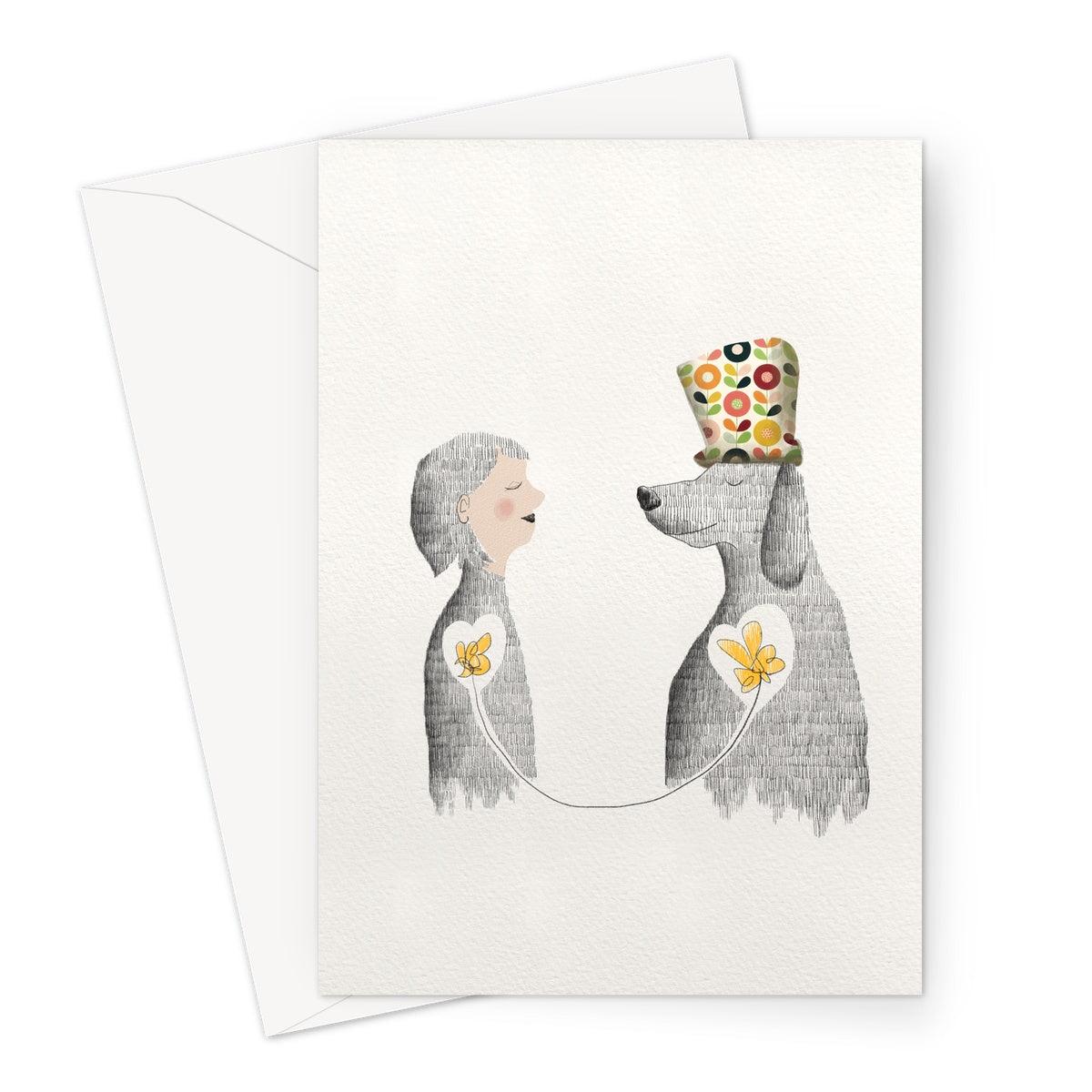 Carte de souhaits "J'ai le coeur qui bat pour toi"