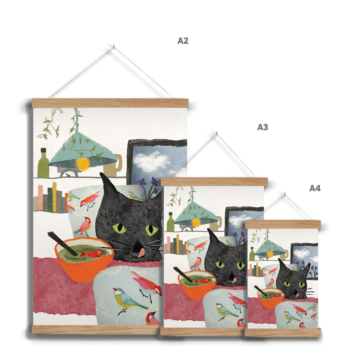 Affiche encadrée "Le diner de Minouchette"