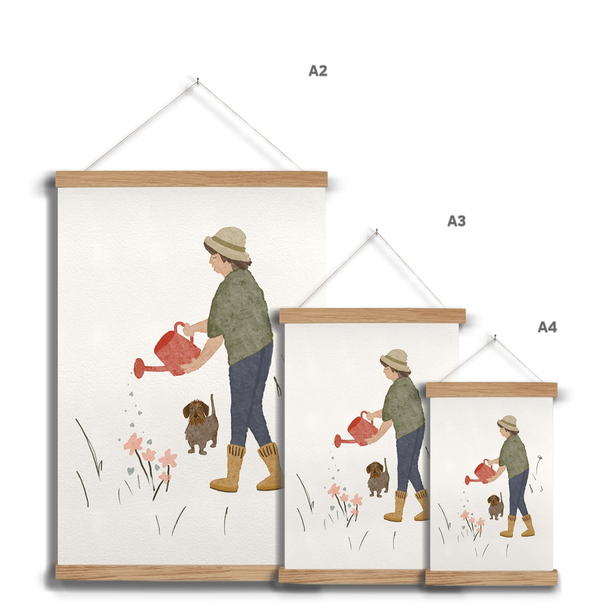 "The happiness gardener" Art print with frame