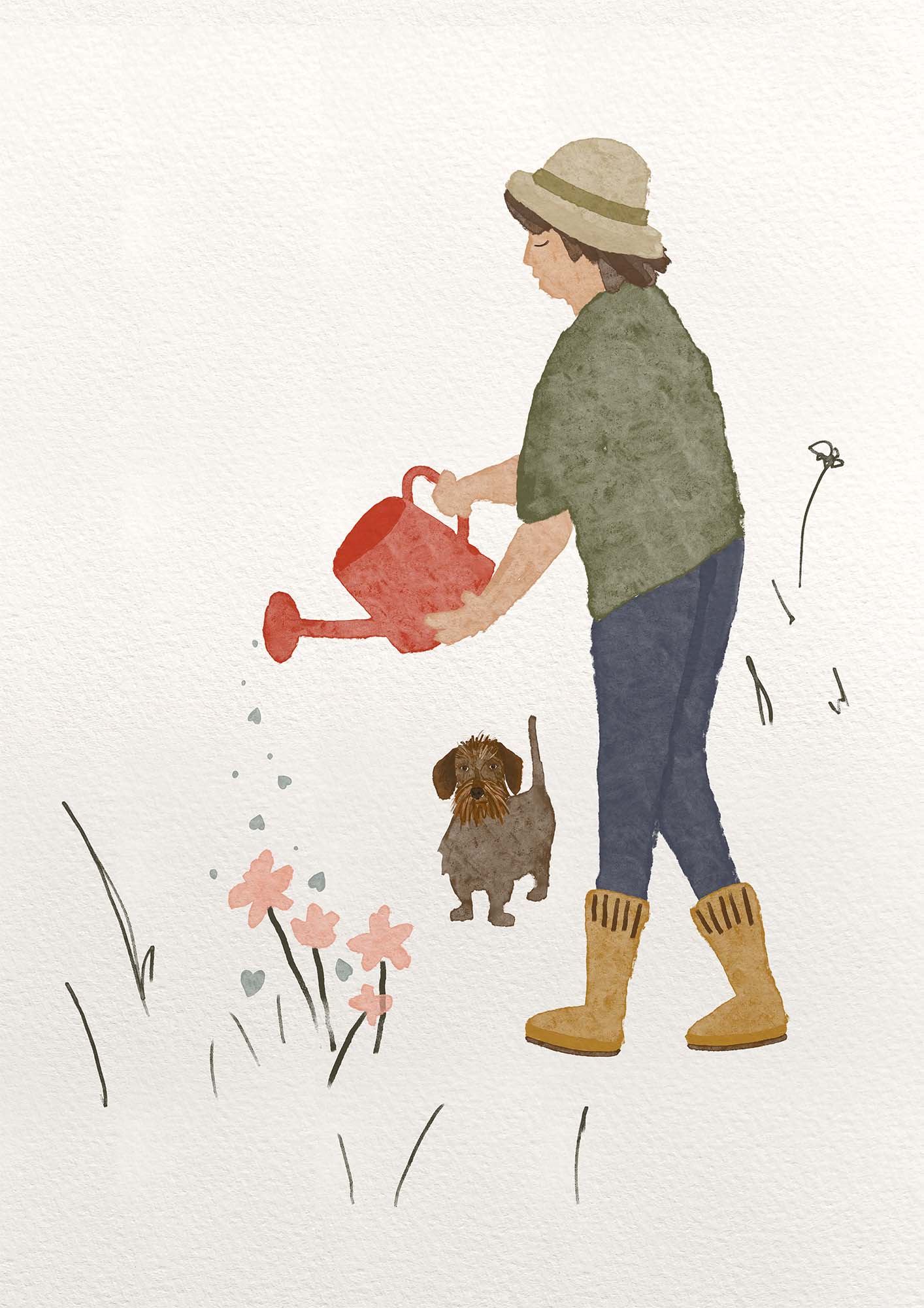 "The happiness gardener" Art print with frame