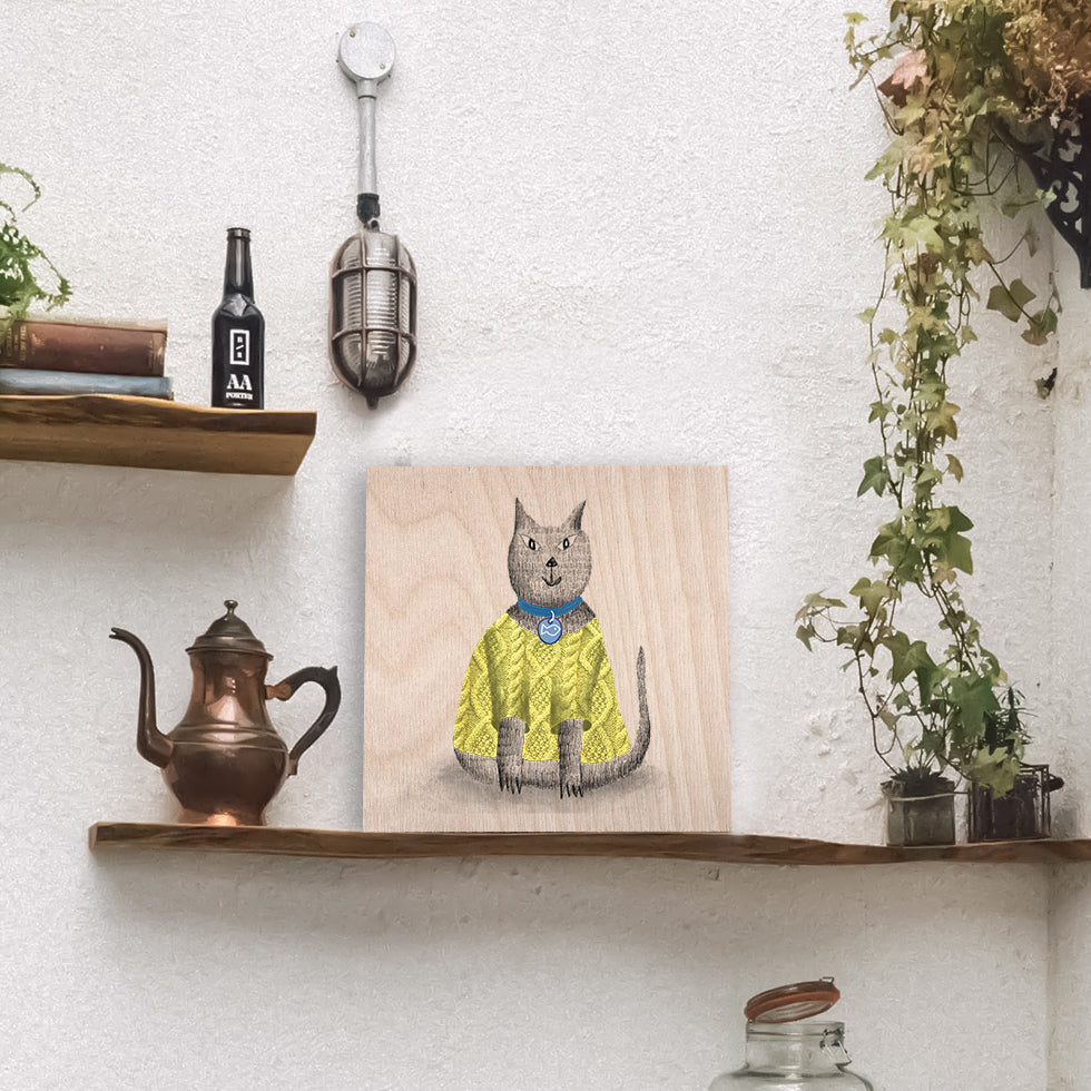 "My big cat" Woodprint