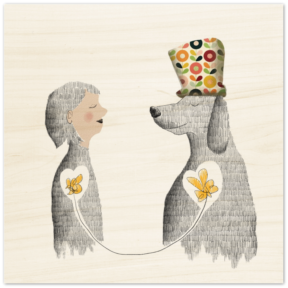 "My heart is beating for you" Woodprint