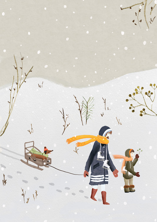 Carte de souhaits "Et si on allait patiner?"