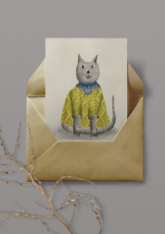 Carte de souhaits "mon gros matou"