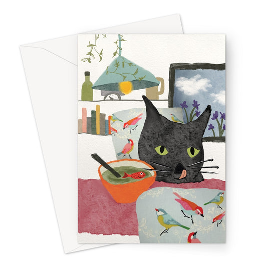 Carte de souhait "Le diner de Minouchette"