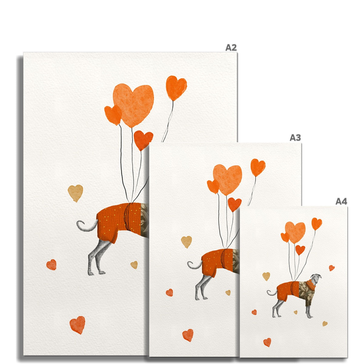 "The greyhound with the balloons" Art print