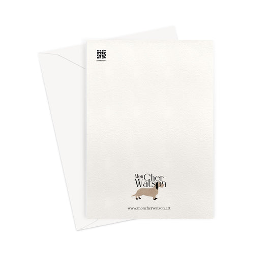 Greeting card " The greyhound with the balloons"