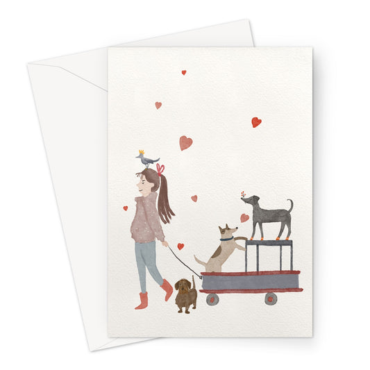 Greeting card "The dog care taker"