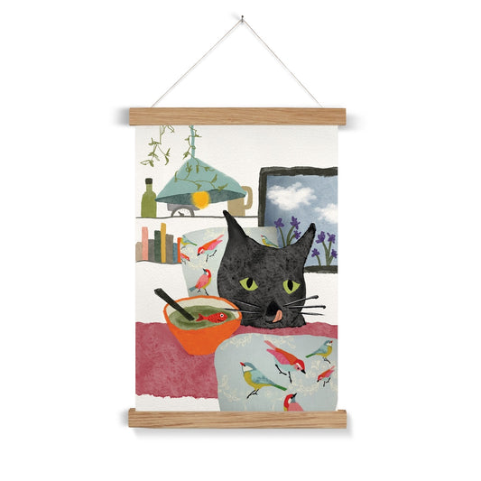 Affiche encadrée "Le diner de Minouchette"