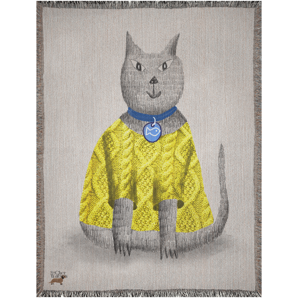"My big cat "Woven blanket"