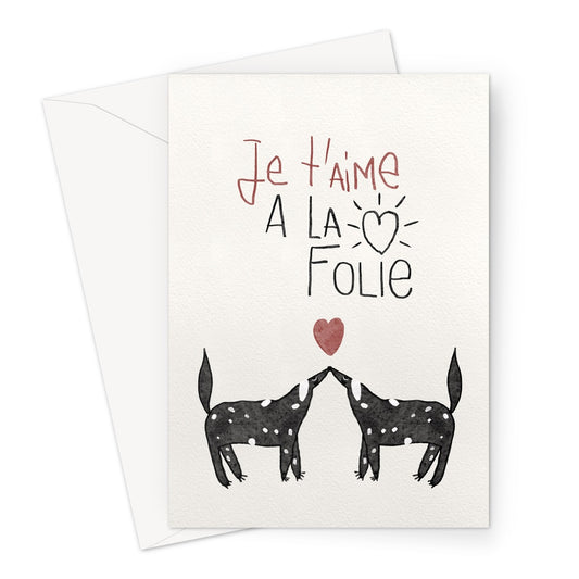 Greeting card "Je t'aime à la folie"