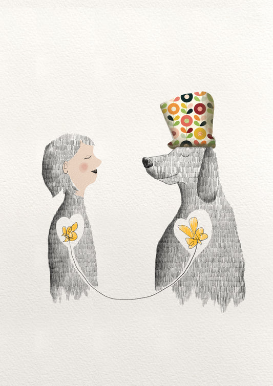 "My heart is beating for you" Art print with frame