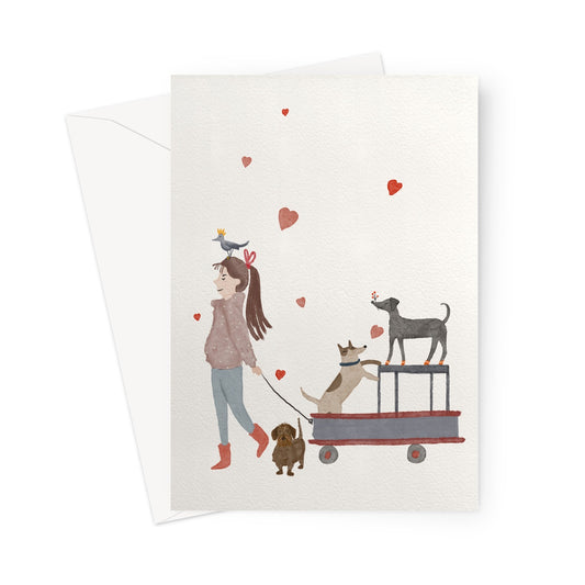 Greeting card "The dog care taker"