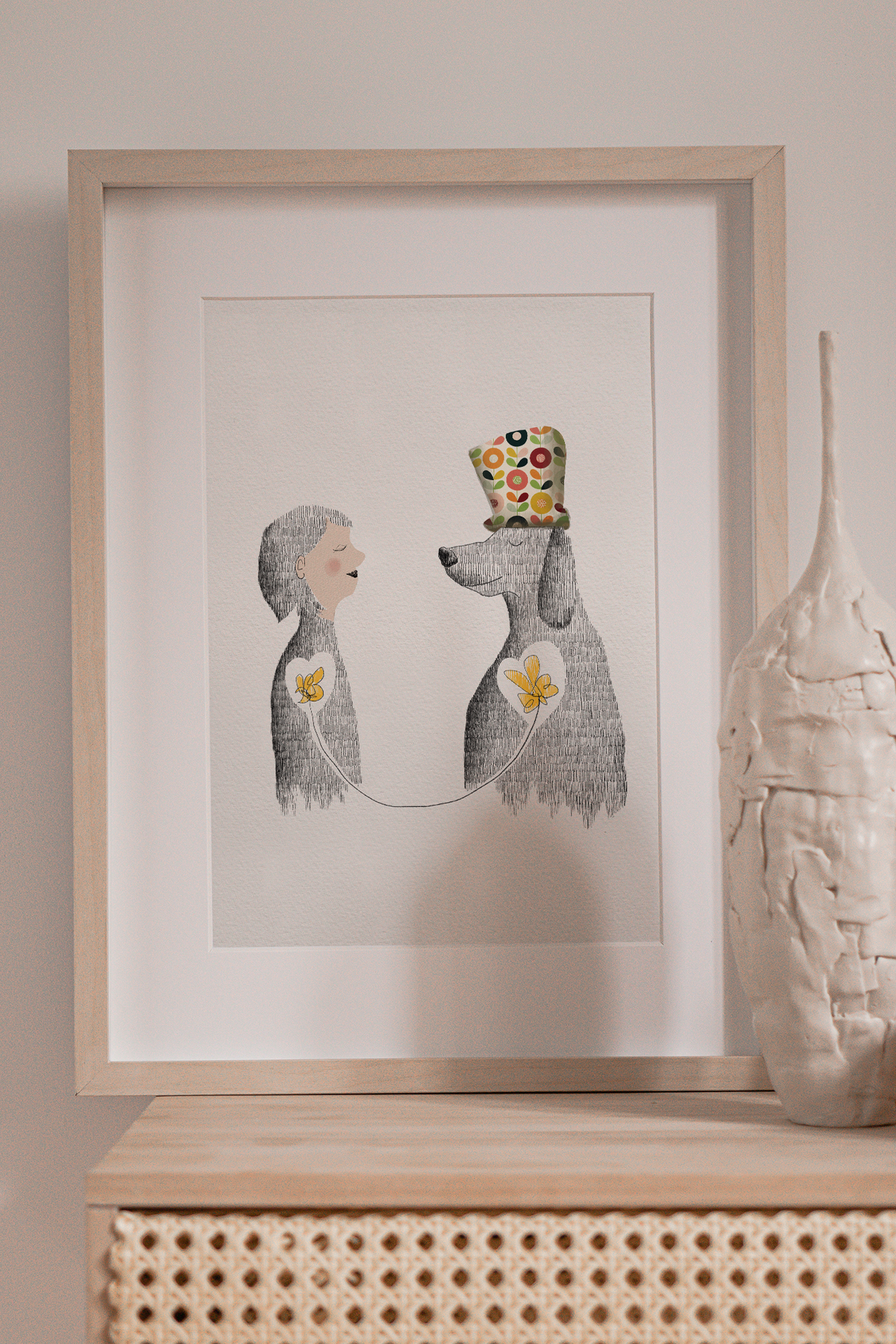 "My heart is beating for you" Art print