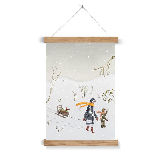 "Let's go ice skating" Art print with frame