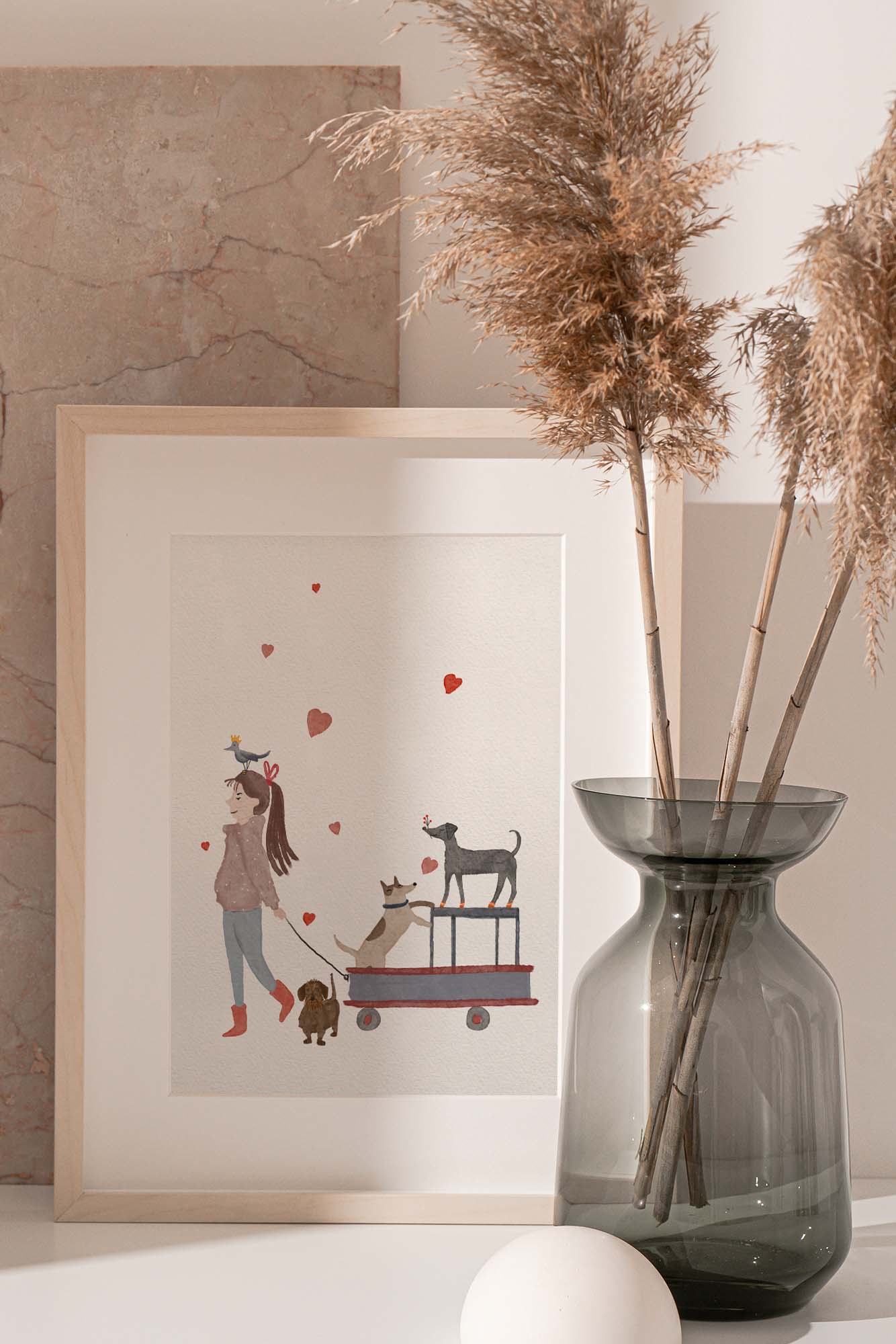 "The dog caretaker" Art print