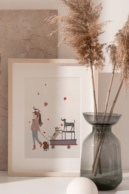 "The dog caretaker" Art print