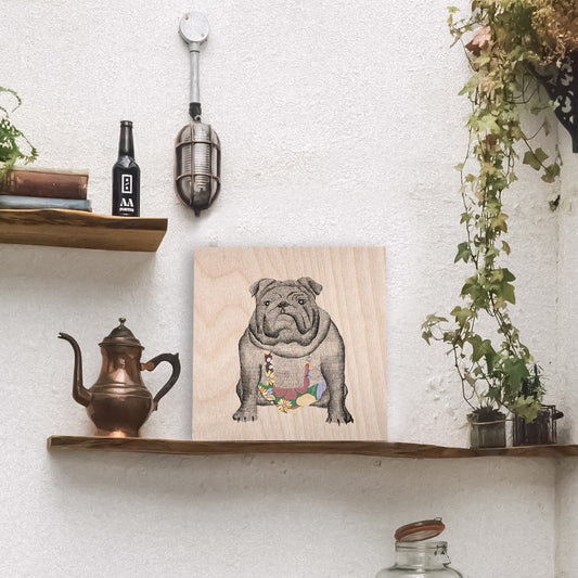 "Hello, my name is Georges" Woodprint