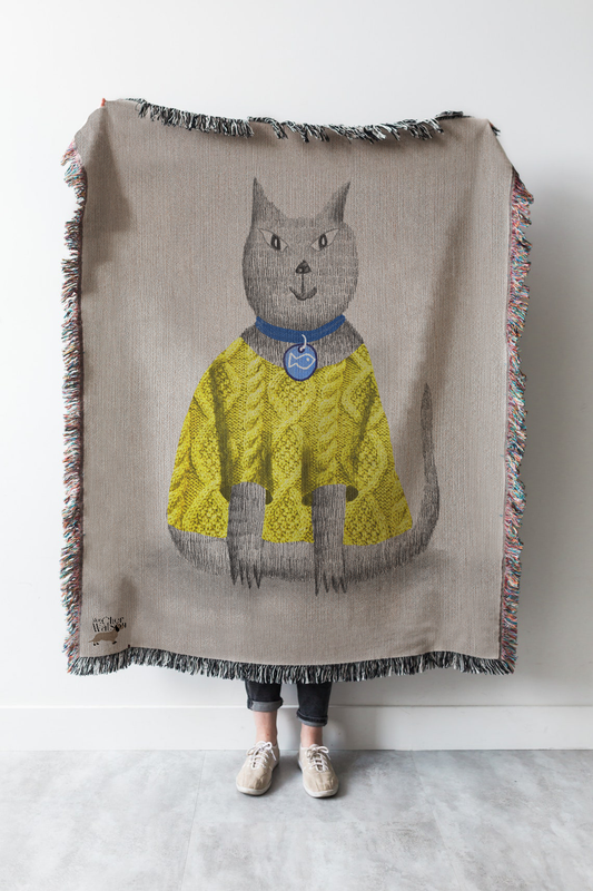 "My big cat "Woven blanket"