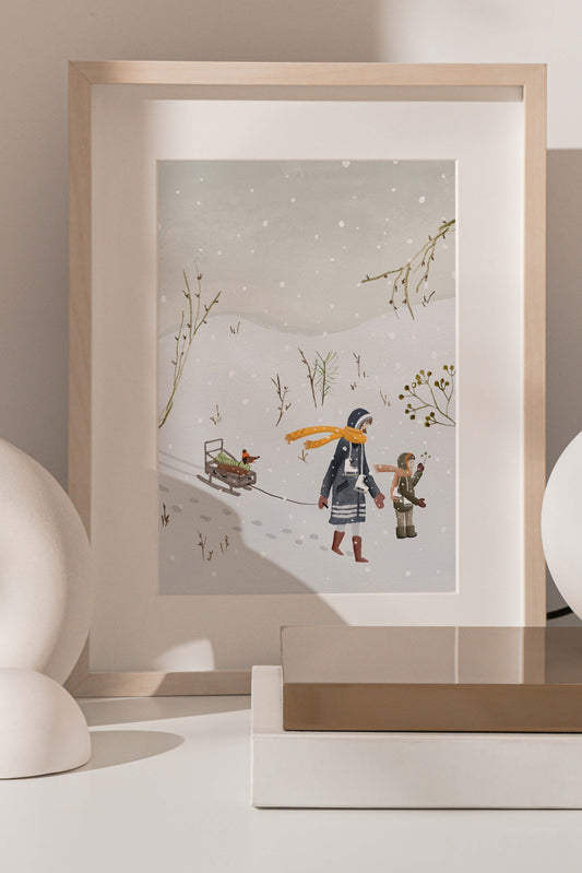 "Let's go ice skating" Art print