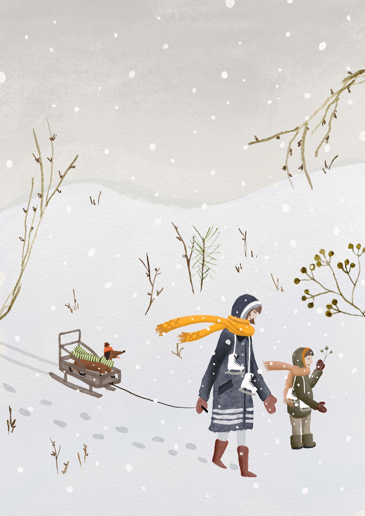 "Let's go ice skating" Art print