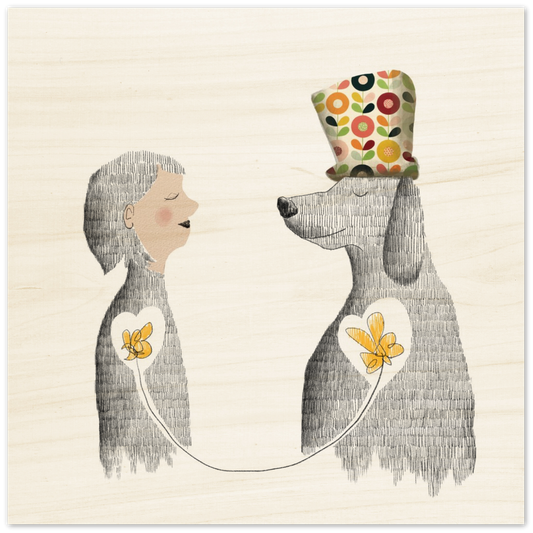 "My heart is beating for you" Woodprint